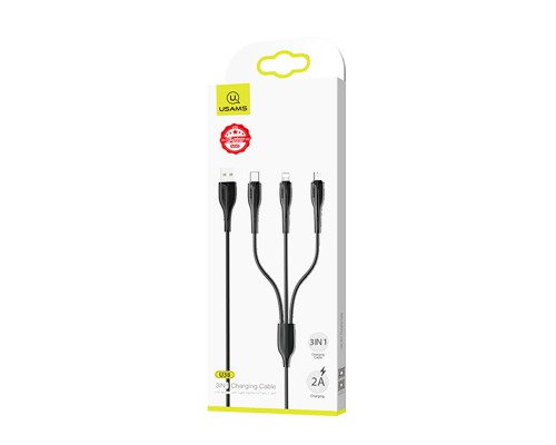 Дата кабель Usams US-SJ374 U38 3IN1 Charging Cable 1m (00000034465_2)