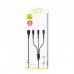 Дата кабель Usams US-SJ374 U38 3IN1 Charging Cable 1m (00000034465_2)