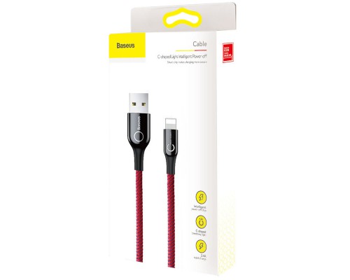 Дата кабель Baseus C-shaped (со световым индикатором) USB to Lightning 2.4A (1m) (CALCD) (00000027364_4)