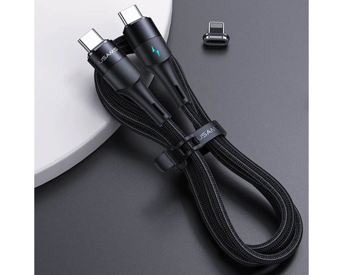 Дата кабель Usams US-SJ507 U66 Magnetic Type-C to Lightning 20W + Type-C 60W (2m) (00000051916_1)