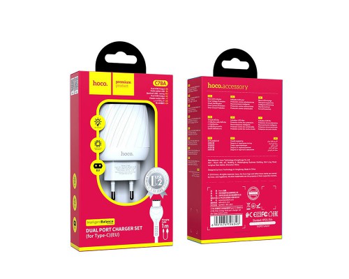 СЗУ Hoco C78A (2USB/2.4A) + Type-C (00000039237_1)