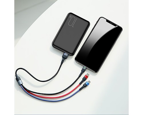 Дата кабель Usams US-SJ410 U26 3in1 USB to Combo 2A (0.35m) (00000036475_1)