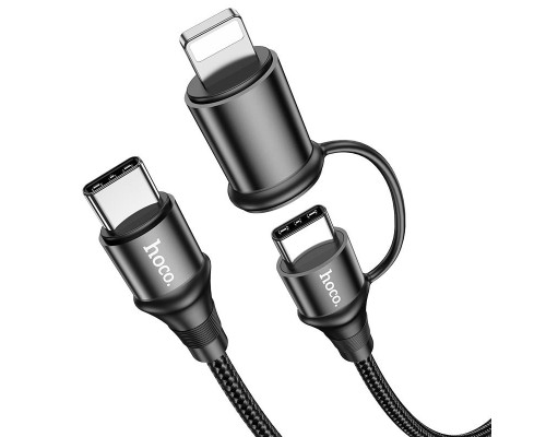 Дата кабель Hoco X50 2 in 1 Exquisito PD 60W Type-C to Lightning/Type-C 3A (1m) (00000042536_1)