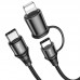 Дата кабель Hoco X50 2 in 1 Exquisito PD 60W Type-C to Lightning/Type-C 3A (1m) (00000042536_1)