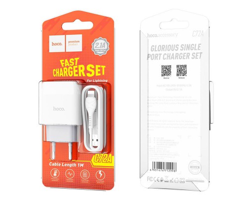 СЗУ Hoco C72A (1USB/2.1A) + Lightning (00000041727_1)