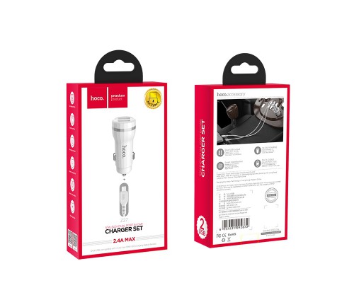 АЗУ Hoco Z27 Staunch (2USB 2.4A) (+кабель Type-C) (00000030783_1)