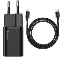 СЗУ Baseus Super Si Quick Charger 1C 20W + кабель Type-C to Lightning (TZCCSUP-B) (00000048652_1)