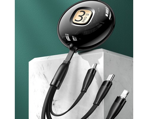 Дата кабель Usams US-SJ508 U69 3IN1 Retractable Cable 1m (00000049214_1)