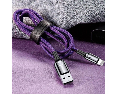 Дата кабель Baseus C-shaped (со световым индикатором) USB to Lightning 2.4A (1m) (CALCD) (00000027364_2)