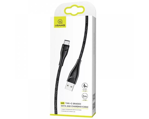 Дата кабель Usams US-SJ395 U41 Type-C Braided Data and Charging Cable 2m (00000034460_2)
