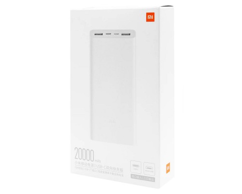 Портативное зарядное устройство Xiaomi Mi Power Bank 3 20000mAh (2USB+Type-C) (PLM18ZM/VXN4258CN) (00000041381_1)