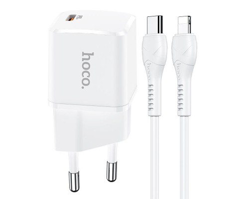 СЗУ HOCO N10 Starter single port PD 20W + Type-C to Lightning (00000056355_1)