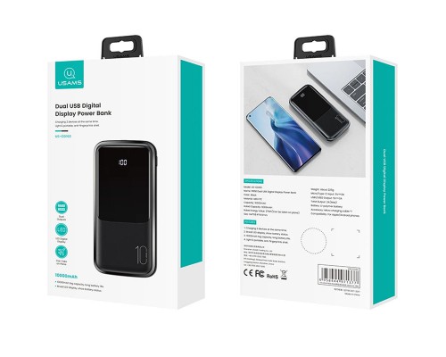 Портативное зарядное устройство Usams US-CD163 PB58 Dual USB Digital Display Power Bank 10000mAh (00000052271_1)