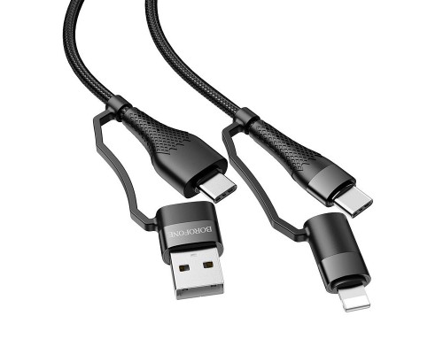 Дата кабель Borofone BU28 Multi-energy 4in1 Type-C/USB - Type-C/Lightning (1.2m) (00000055367_1)