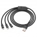 Дата кабель Hoco U104 Ultra 6A 3in1 Lightning -MicroUSB-Type-C (1.2m) (00000055899_1)