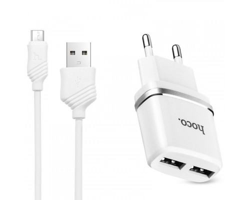 СЗУ Hoco C12 Charger + Cable (Micro) 2.4A 2USB (00000031009_3)