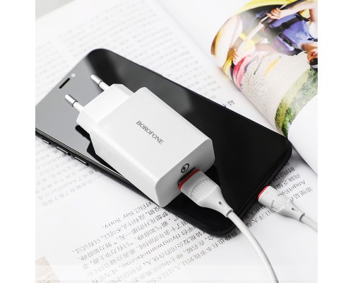 СЗУ Borofone BA21A Long journey QC3.0 (1USB/3A) + MicroUSB (00000057020_1)