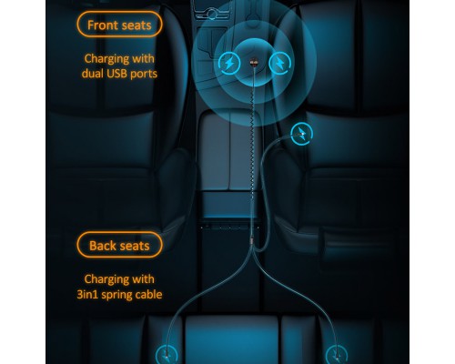 АЗУ Usams US-CC119 C22 (2USB/3.4A) + 3in1 combo кабель (00000042611_1)