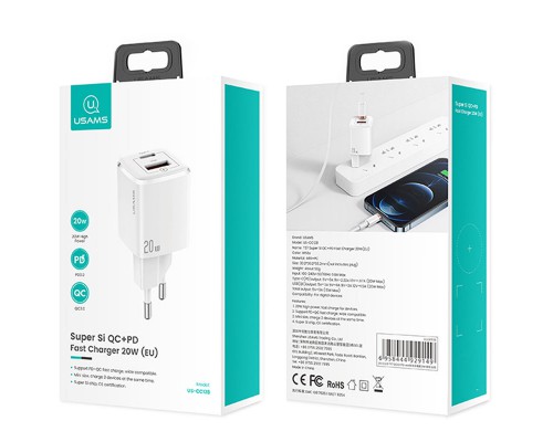 СЗУ Usams US-CC128 T37 Super Si QC3.0 + PD 20W (00000049234_1)