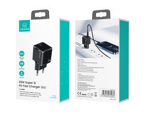 СЗУ Usams US-CC140 T42 25W Super Si (1Type-C/25W) (00000049221_2)