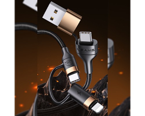 Дата кабель Usams US-SJ483 U62 USB + Type-C to Type-C + Lightning PD (1.2m) (00000049222_1)