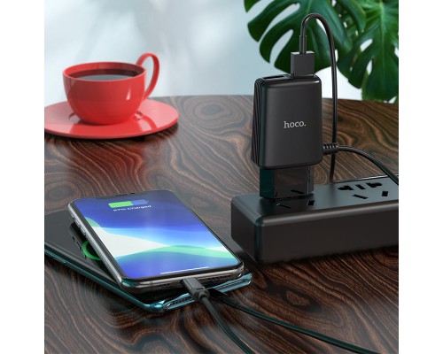 СЗУ HOCO C82A Real power dual port cable charger (for Lightning) (EU) (00000039928_1)