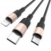 Дата кабель Hoco X26 Xpress 3in1 Lightning -MicroUSB-Type-C (1m) (00000035244_2)