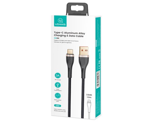 Дата кабель Usams US-SJ488 U64 Aluminum Alloy USB to Type-C 1.2m (00000049217_2)