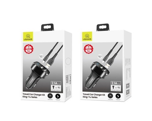 АЗУ Usams C13 2.1A Dual USB + U35 Type-C cable (1m) (00000036191_1)