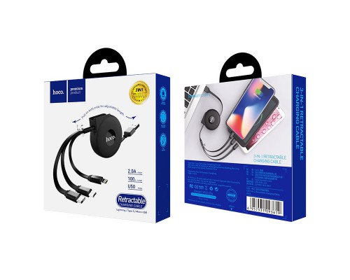 Дата кабель Hoco U50 3in1 Lightning-microUSB-Type-C (1m) (00000048105_1)