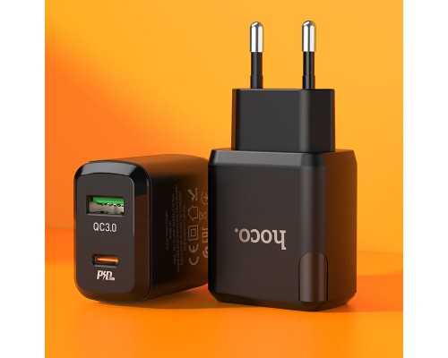 СЗУ Hoco N5 Favor 20W PD+QC3.0 (1USB/1Type-C/3A) (00000048311_1)