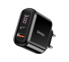 СЗУ USAMS US-CC085 T23 QC3.0+PD3.0 18W Digital Display Fast Charger （EU） (00000034483_1)