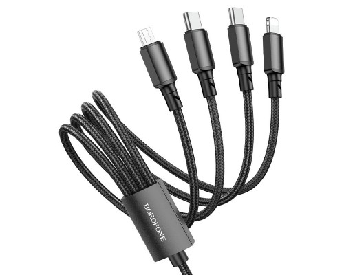Дата кабель Borofone BX72 USB to 4in1 (Type-C/Type-C/MicroUSB/Lightning) (1m) (00000058303_1)