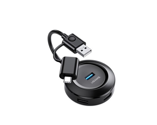 Адаптер USAMS US-SJ416 4 USB HUB Smart Adapter USB3.0+Type-C3.0 (00000034534_1)