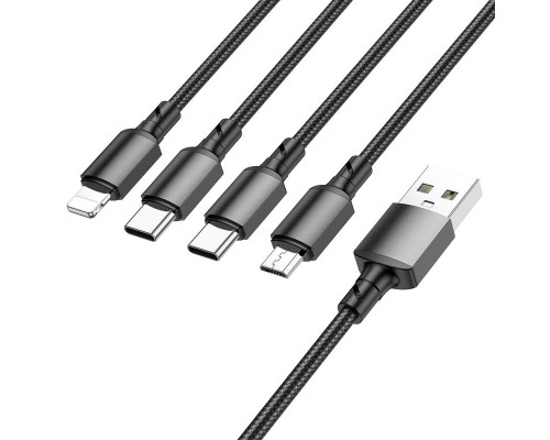 Дата кабель Borofone BX72 USB to 4in1 (Type-C/Type-C/MicroUSB/Lightning) (1m) (00000058303_1)