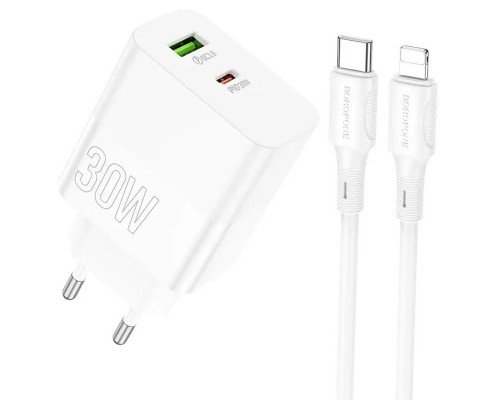 СЗУ Borofone BA75A PD30W+QC3.0 + Type-C + Lightning (00000064371_1)