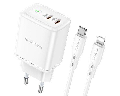 СЗУ Borofone BN9 PD35W (2Type-C) + Type-C to Lightning (00000064373_1)