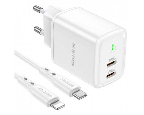 СЗУ Borofone BN9 PD35W (2Type-C) + Type-C to Lightning (00000064373_1)
