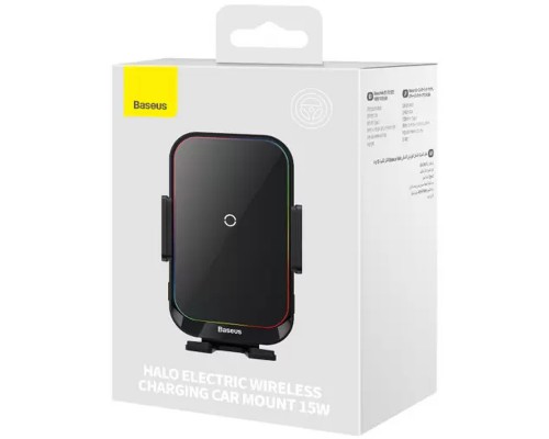 Автодержатель с БЗУ Baseus Halo Electric Wireless Charging Car Mount 15W (SUDD000001) (00000063647_1)
