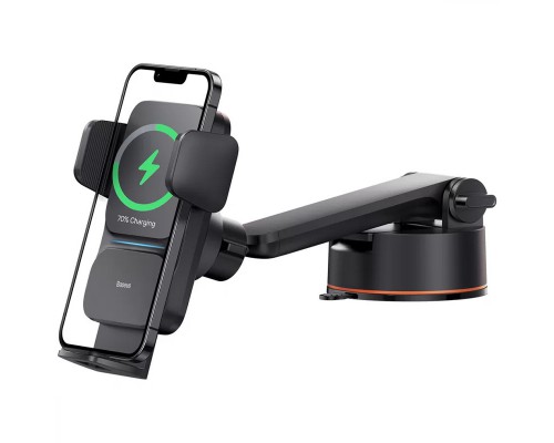 Автодержатель с БЗУ Baseus Wisdom Auto Alignment (QI 15W) (Suction base) (CGZX000101) (00000063655_1)