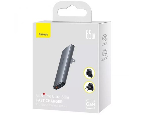 СЗУ Baseus GaN5 Pro Ultra-Slim 65W Type-C+USB + Type-C to Type-C 100W (1m) (CCGP15011) (00000069253_1)