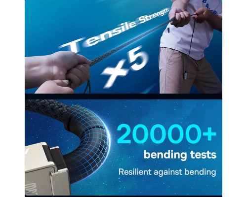 Дата кабель Baseus Unbreakable Series Fast Charging Type-C to Type-C 100W 1m (P10355800111-0) (00000066023_1)