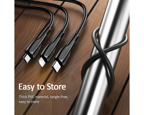 Дата кабель Usams US-SJ374 U38 3IN1 Charging Cable 1m (00000034465_2)