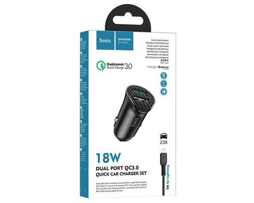 АЗУ Hoco Z39 QC3.0 (2USB) + Lightning (00000041718_2)
