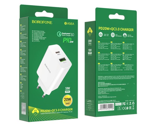 СЗУ Borofone BA56A Lavida PD20W/QC3.0 USB+Type-C (00000051650_1)