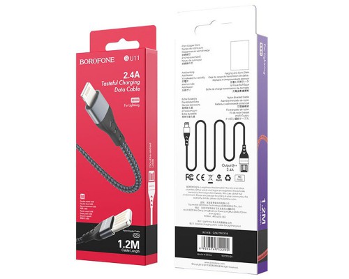 Дата кабель Borofone BU11 Tasteful USB to Lightning (1.2m) (00000056967_1)