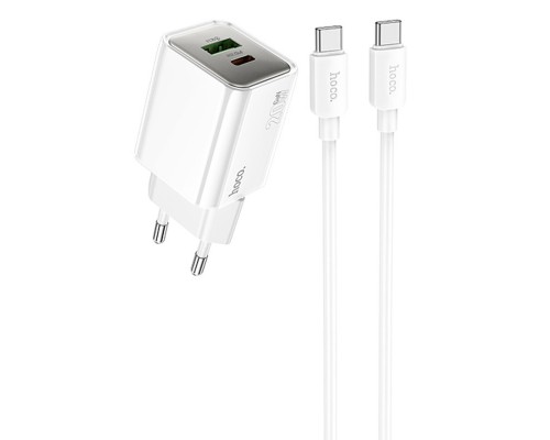 СЗУ Hoco N46 Glorious PD20W+QC3.0 (1USB-A/1C) + Type-C to Type-C (00000073951_1)