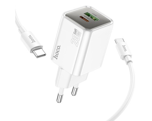 СЗУ Hoco N46 Glorious PD20W+QC3.0 (1USB-A/1C) + Type-C to Type-C (00000073951_1)