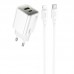 СЗУ Hoco N46 Glorious PD20W+QC3.0 (1USB-A/1C) + Type-C to Lightning (00000073952_1)