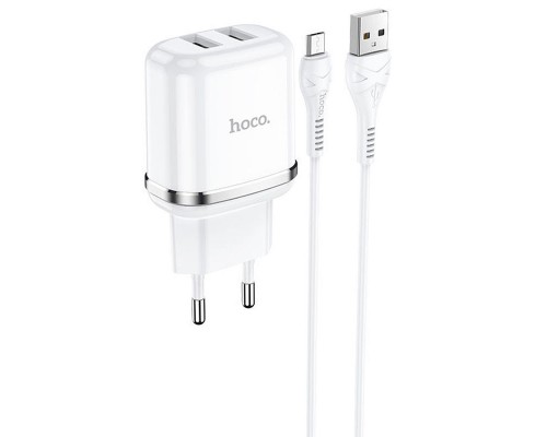 СЗУ Hoco N4 (2USB/2.4A) + MicroUSB (00000048810_1)